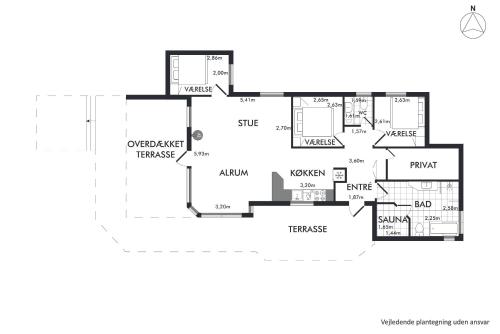 a floor plan of a house at Lovely Holiday Home On Helgenæs With Panoramic Views in Knebel