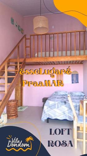 Katil atau katil-katil dalam bilik di Loft Verde - Pousada Vila Dondom