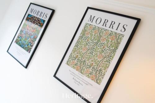 two pages of the morris flowers book at Sunnybrae House, Family Getaway with Hot tub, Stonehaven in Stonehaven