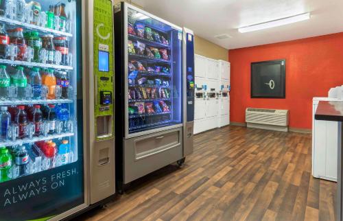 a store with a large refrigerator filled with drinks at Extended Stay America Select Suites - Austin - Northwest - Lakeline Mall in Austin