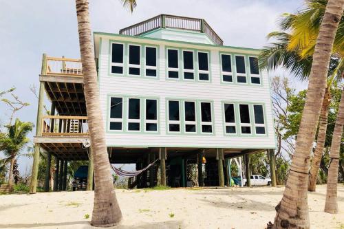 a house on the beach with two palm trees at Bungalows Beach Key West - Azucar in Key West