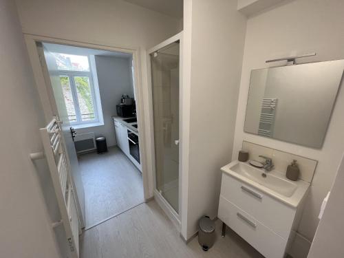 Et badeværelse på Le Cocon Naturel - Studio 2p Ville fortifiee