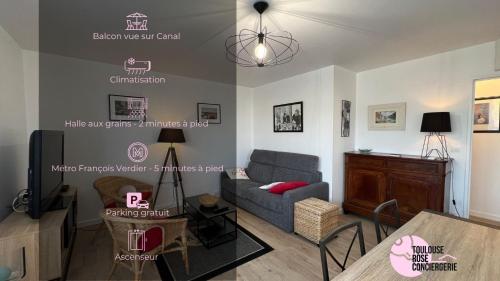 T2 parking/climatisation - proche Halles au grain