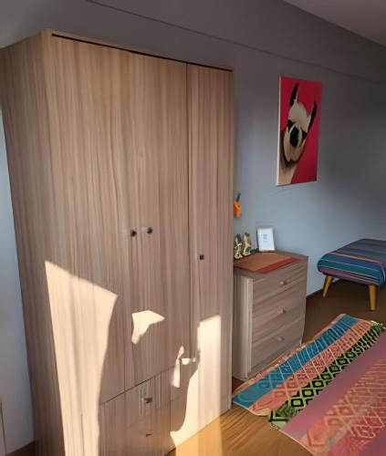 a bedroom with a dresser and a large closet at Alojamiento San Francisco - Apartamentos y habitaciones in Lima