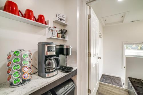 a kitchen with a coffee maker on a counter at Less Than 1 Mi to Dwtn Valparaiso Family Home in Valparaiso