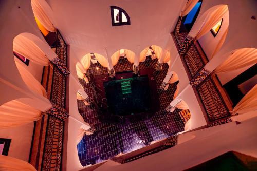an overhead view of a room in a building at Riad L'ECOLE in Marrakech