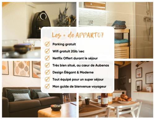 Χώρος καθιστικού στο Appartement cosy idéal pour 2 personnes à Aubenas