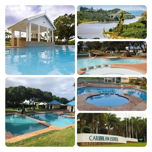a collage of pictures of a swimming pool at Villa Caylee Caribbean Estates - Ultra-Luxurious - Rimas Interiors Designs - Private Beachfront Escape - Premium serviced for 8 Guests in Port Edward