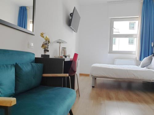 Кровать или кровати в номере Hotel Vitruvio