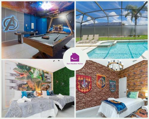 a collage of pictures of a swimming pool at 150 Stunning 4BD Perfect for Your Vacation in Davenport