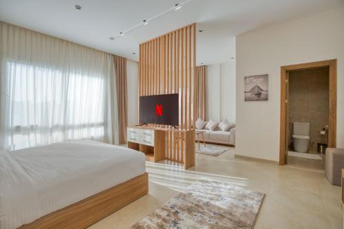 Ένα ή περισσότερα κρεβάτια σε δωμάτιο στο Mazar Pyramids Hotel