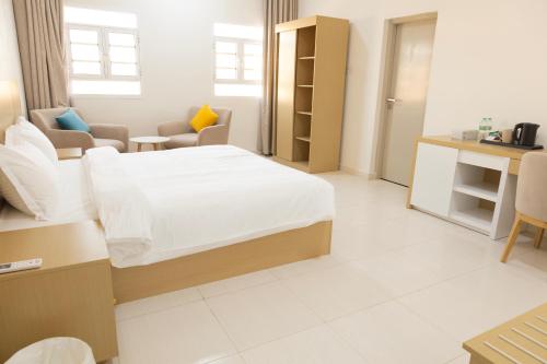 Postel nebo postele na pokoji v ubytování Riviera suites , hotel apartement