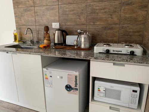 Dapur atau dapur kecil di Apartamentos Colibrí