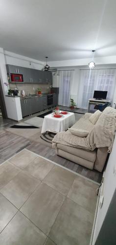 Η κουζίνα ή μικρή κουζίνα στο Apartament liniștit
