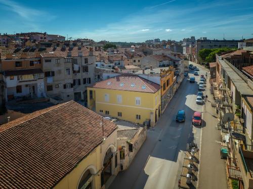 an overhead view of a city street with buildings at D&A Amphitheatre Premium Apartments with FREE Parking in Pula