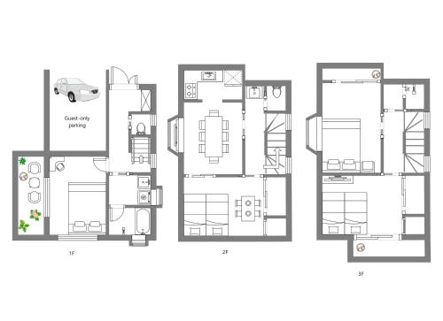 a floor plan of a building at Asakusa-Ginza-Skytree-Stn-4min-95sqm-Garage-2WC-2Swr in Tokyo
