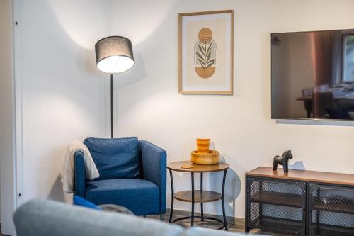 Ruang duduk di Obere Rheinblick-Oase Komfort mit 2 SZ Balkon