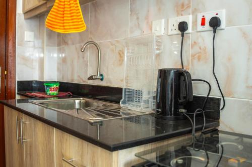 Kuchyň nebo kuchyňský kout v ubytování South suites