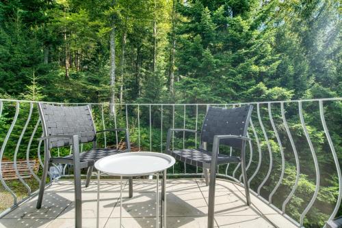 Zahrada ubytování Penthouse mit Aussicht über den Wald