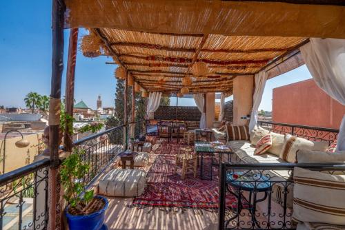 Balkón nebo terasa v ubytování Riad Sun of Kech