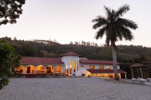 una casa con una palma di fronte di Villa Colinas at Serenity Hills a Margate