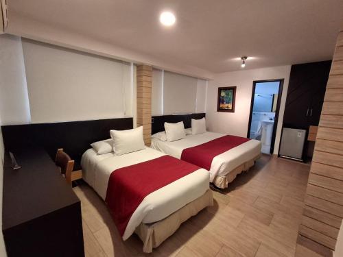 Postel nebo postele na pokoji v ubytování Hotel León Dorado