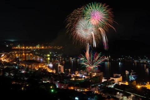Ein allgemeiner Blick auf Onomichi oder ein Stadtblick von der Pension aus