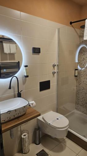 Koupelna v ubytování Hotel Amfiteatar