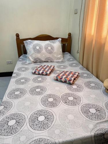 a bed with two pillows on top of it at C View Resort in Sipalay