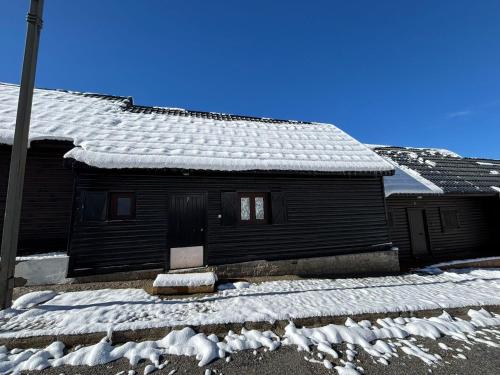 a wooden house with snow on the roof at Cabaña con encanto y vistas increíbles!! in Sierra Nevada