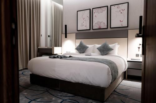 Кровать или кровати в номере أجنحة لفيف السلام - Lafif Apartments-Al-Salam