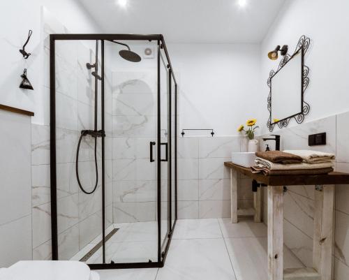 Koupelna v ubytování Apartament w środku lasu