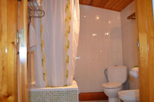 bagno con servizi igienici e lavandino di Casa Rural La Era a Sieste