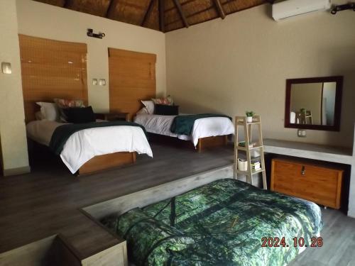 Katil atau katil-katil dalam bilik di Mabalingwe Nature Reserve - Elephant Lodge - Tjaila