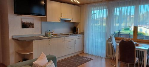 a kitchen with a sink and a counter top at Ferienunterkünfte Schüle in Leibertingen
