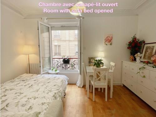 Ένα ή περισσότερα κρεβάτια σε δωμάτιο στο Chambre privée, sdb partagé, Arc de Triomphe, métro 1, T3b, RER c e a