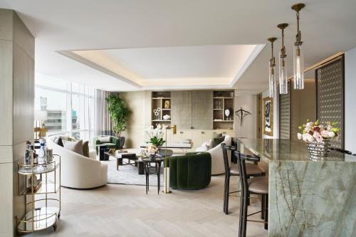a rendering of a living room and dining room at The St. Regis Mexico City in Mexico City