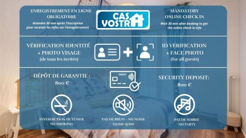 a blue box with different signs on it at Beach Resort - Casa Vostra - CAUTION 800 EUR & ID requises - Saint Julien Centre-Gare in Saint-Julien-en-Genevois