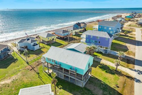 an aerial view of a house and the beach at Spectacular Sunrise Sunset & Surf Views in Surfside Beach