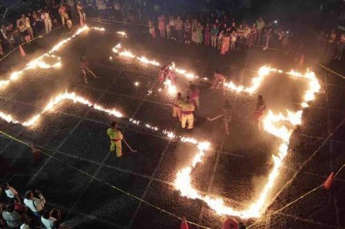 an overhead view of a circus with lights at Estudio céntrico con estacionamiento in Taxco de Alarcón