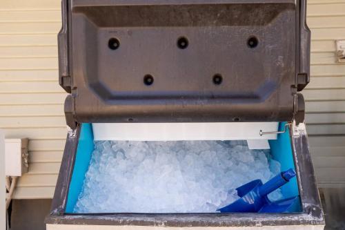 a box with snow inside of it at #12 The Gruene Room at Garrison in Gruene in New Braunfels
