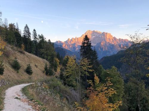 a dirt road on the side of a mountain at Casa di Sere in Pieve di Livinallongo