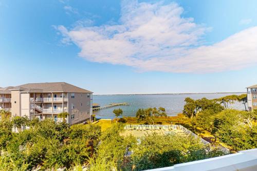 a view of the water from a building at Ocean Club 302 in Indian Beach