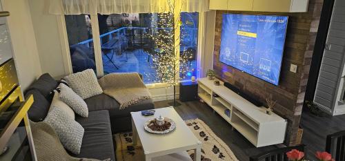Χώρος καθιστικού στο Villa Relax