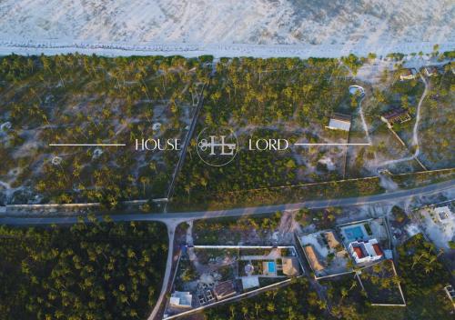 an aerial view of a house and the word lord at Villa Changarawe in Mdudu Mkubwa