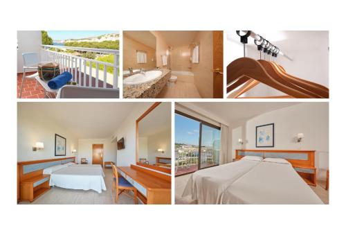 a collage of four pictures of a hotel room at Hotel Casablanca in Santa Ponsa