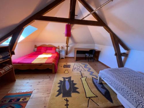 Postel nebo postele na pokoji v ubytování Maison Millagé face aux Pyrénées
