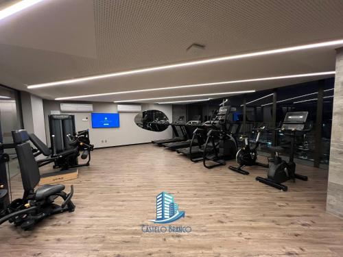 Fitness centrum a/nebo fitness zařízení v ubytování Ap New Time Beira Mar - Castelo B Temporada
