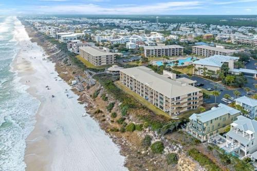 an aerial view of the beach and buildings at High Pointe Resort 224 in Rosemary Beach