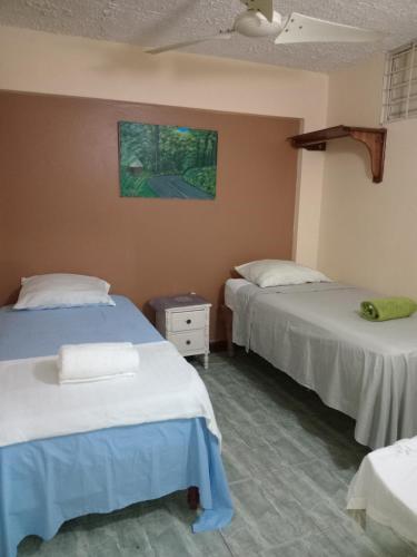 a room with two beds in a room at The Golden Triangle with pool in Liguanea